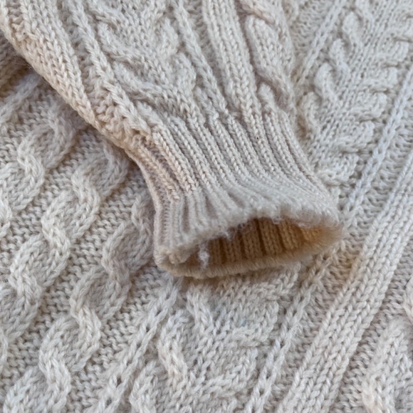 Blarney Woolen Mills Pure New Wool Knit Cream Sweater Cardigan, Size Medium - Picture 11 of 11